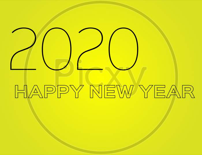 Happy New Year 2020 Typography Text Celebration Poster Design. Gradient Background.