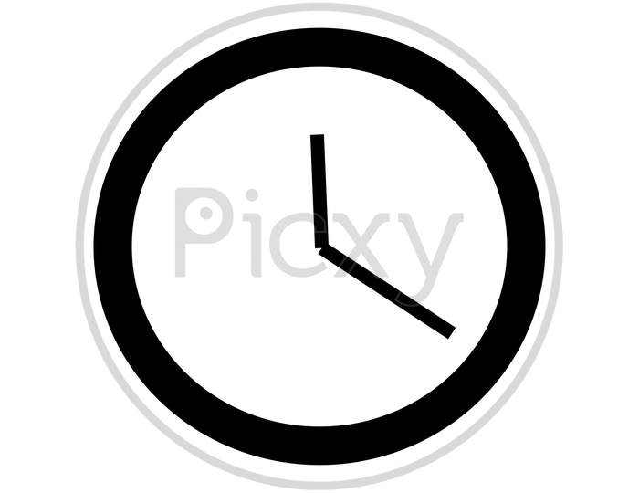 Clock Icon In Trendy Flat Style Isolated On White Background. Design Web Site Icon, Logo, App, Ui. Illustration - Vector. Eps10.