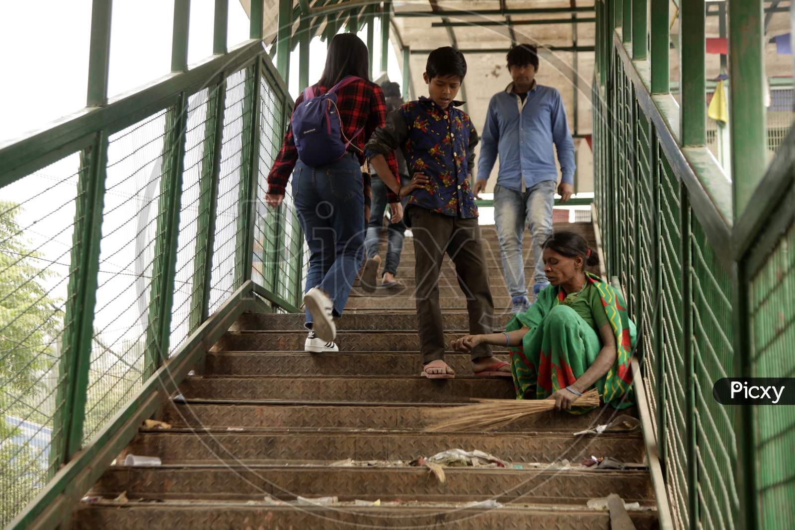 People walking on the Foot-over Bridge