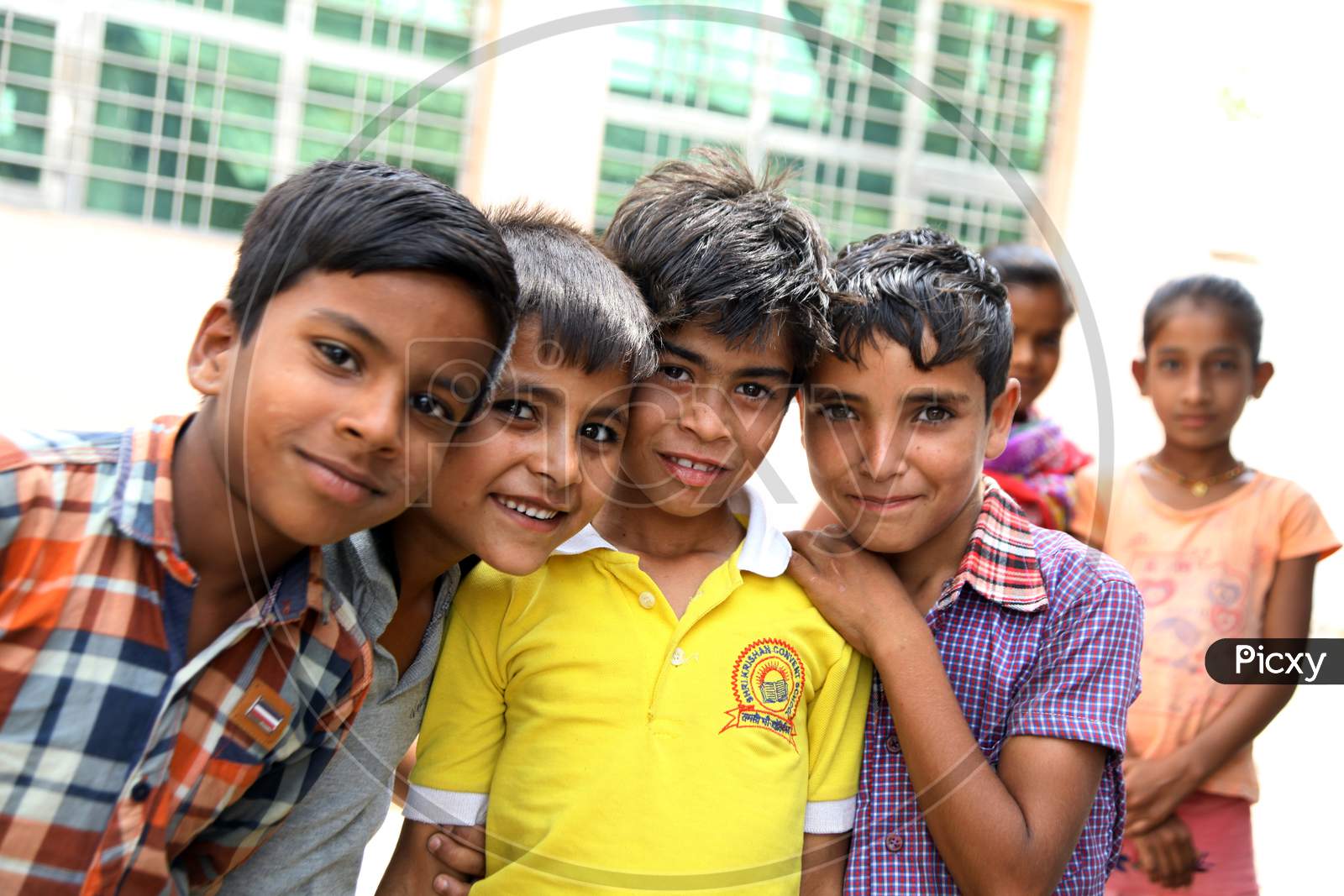 Portrait of a Group of Indian Kids