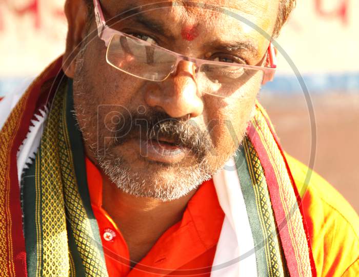Portrait of a Middle-Aged Indian Man in Traditional Wear