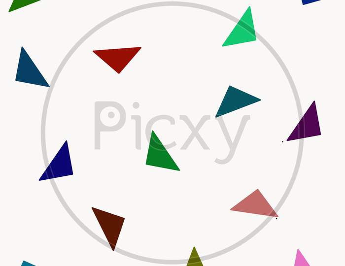 Multicolor Triangles Design On White Background Illustration