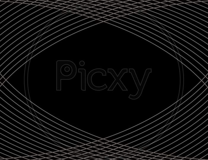 Abstract Black Background With Intersecting Wave Lines.