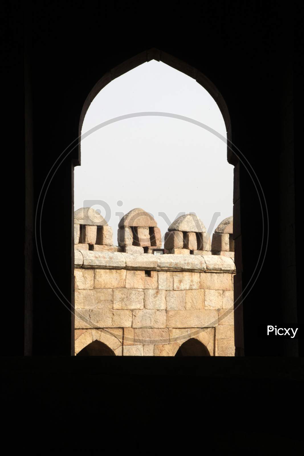 Arch in Tughlaqabad Fort in New Delhi
