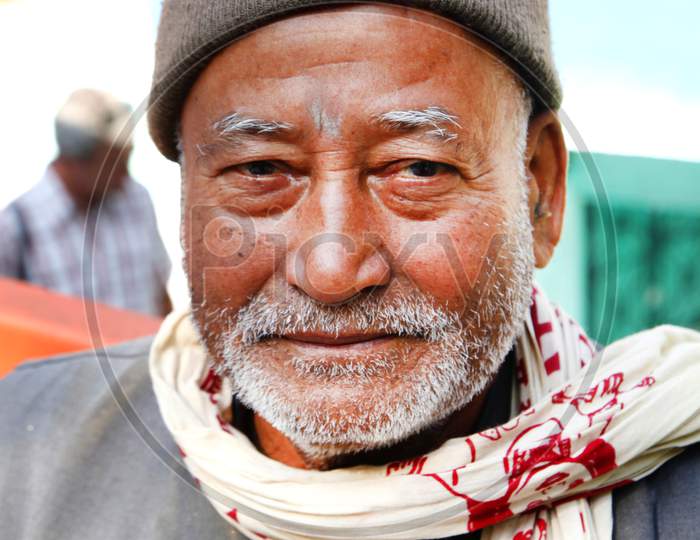 Portrait of an Old Indian Hindu Man