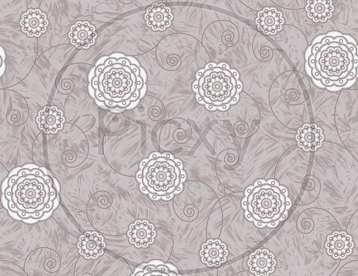 Seamless Texture Background With Geometrical Floral Design