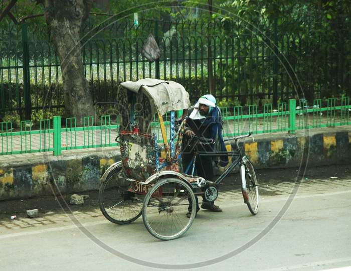 A Man with a Rickshaw