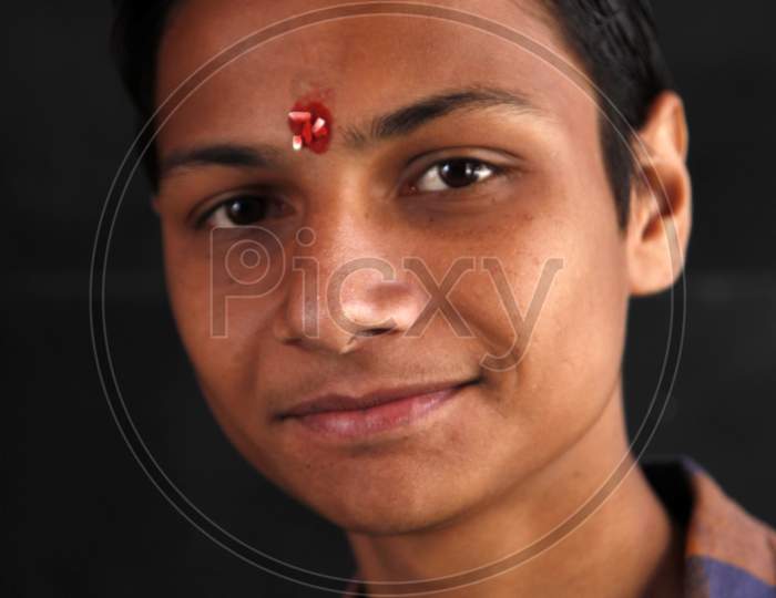 Portrait of a Young Indian Boy
