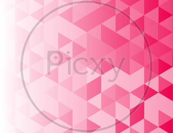 Abstract Background Of Triangles, Pink Shade. Vector Design