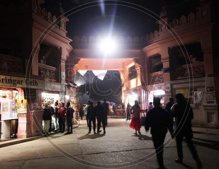 People walking in the streets of Varanasi