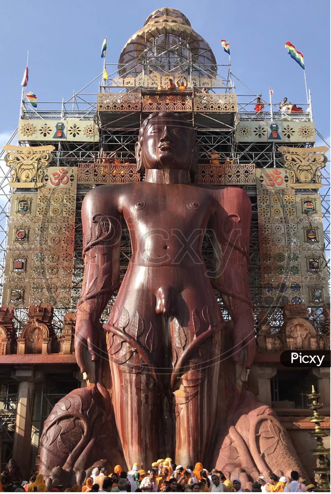 Shravanbelgola, Karnataka/India : June 18, 2018 - Statue of Lord Bahubali