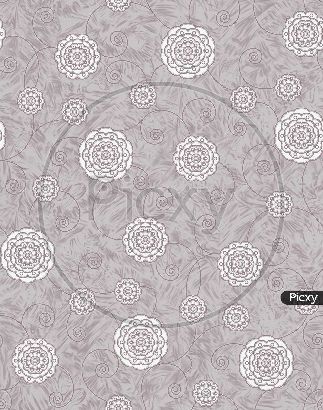 Seamless Texture Background With Geometrical Floral Design