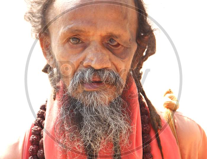 Portrait of an Indian Hindu Sadhu or Baba