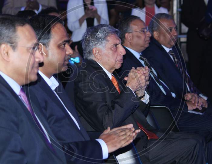 Ratan Tata at the launch of Tata Motors electric sport-utility vehicle (SUV) Nexon EV