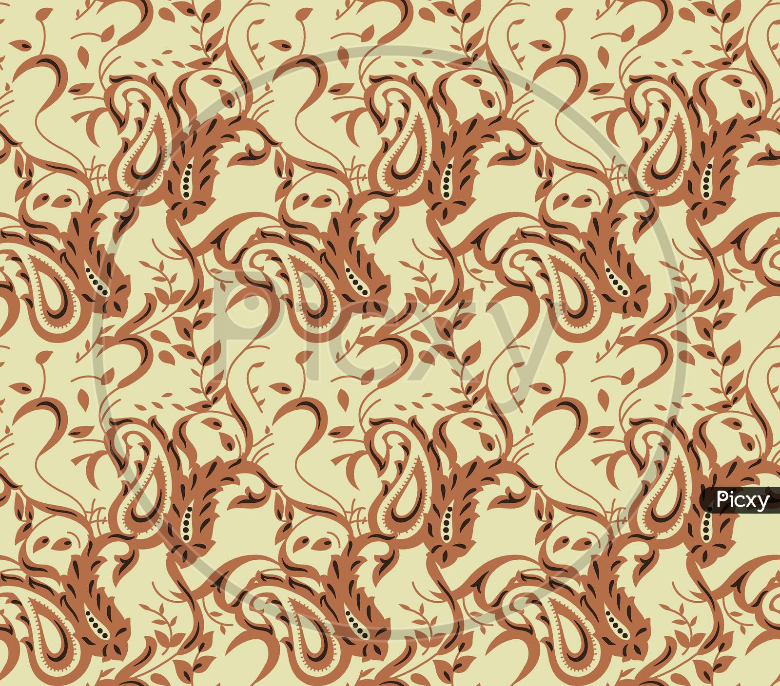 Seamless Abstract Floral Paisley Pattern