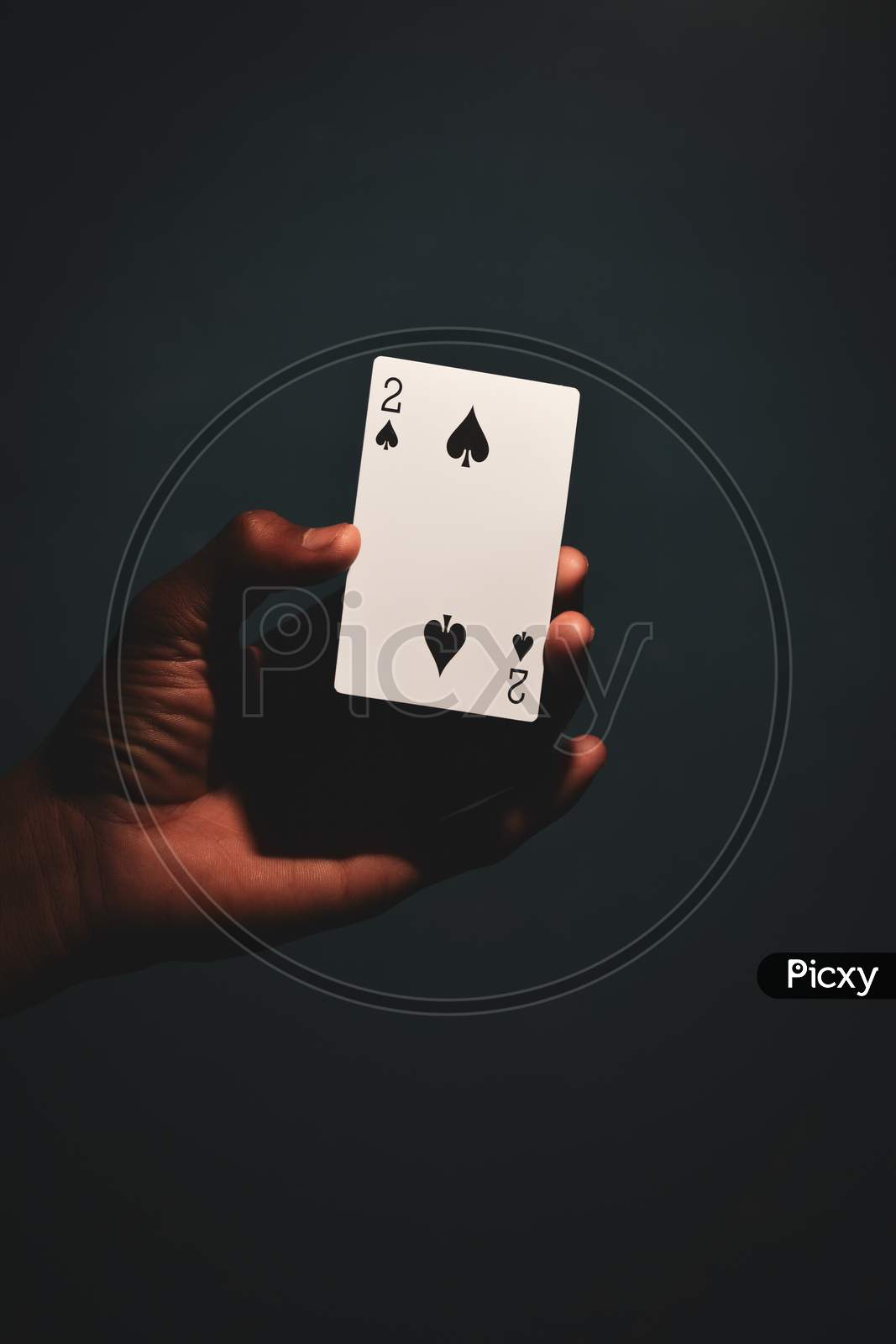 TIKAMGARH, MADHYA PRADESH, INDIA - DECEMBER 15, 2019: Two of spades playing card.