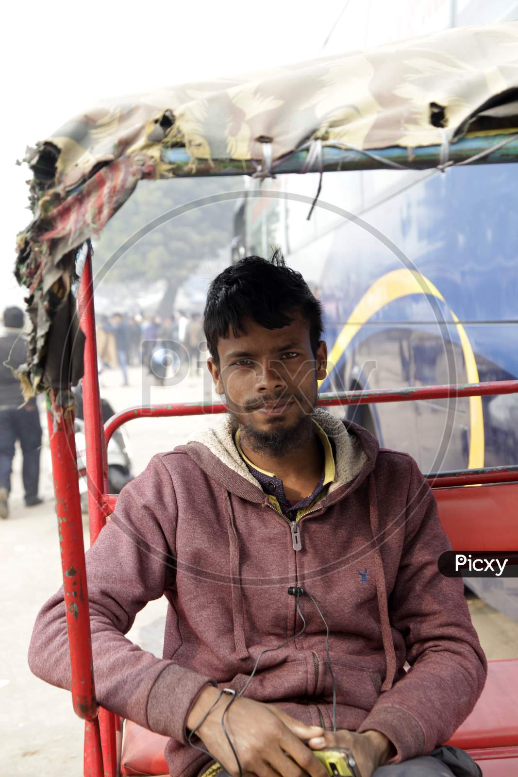 A person in a Rickshaw