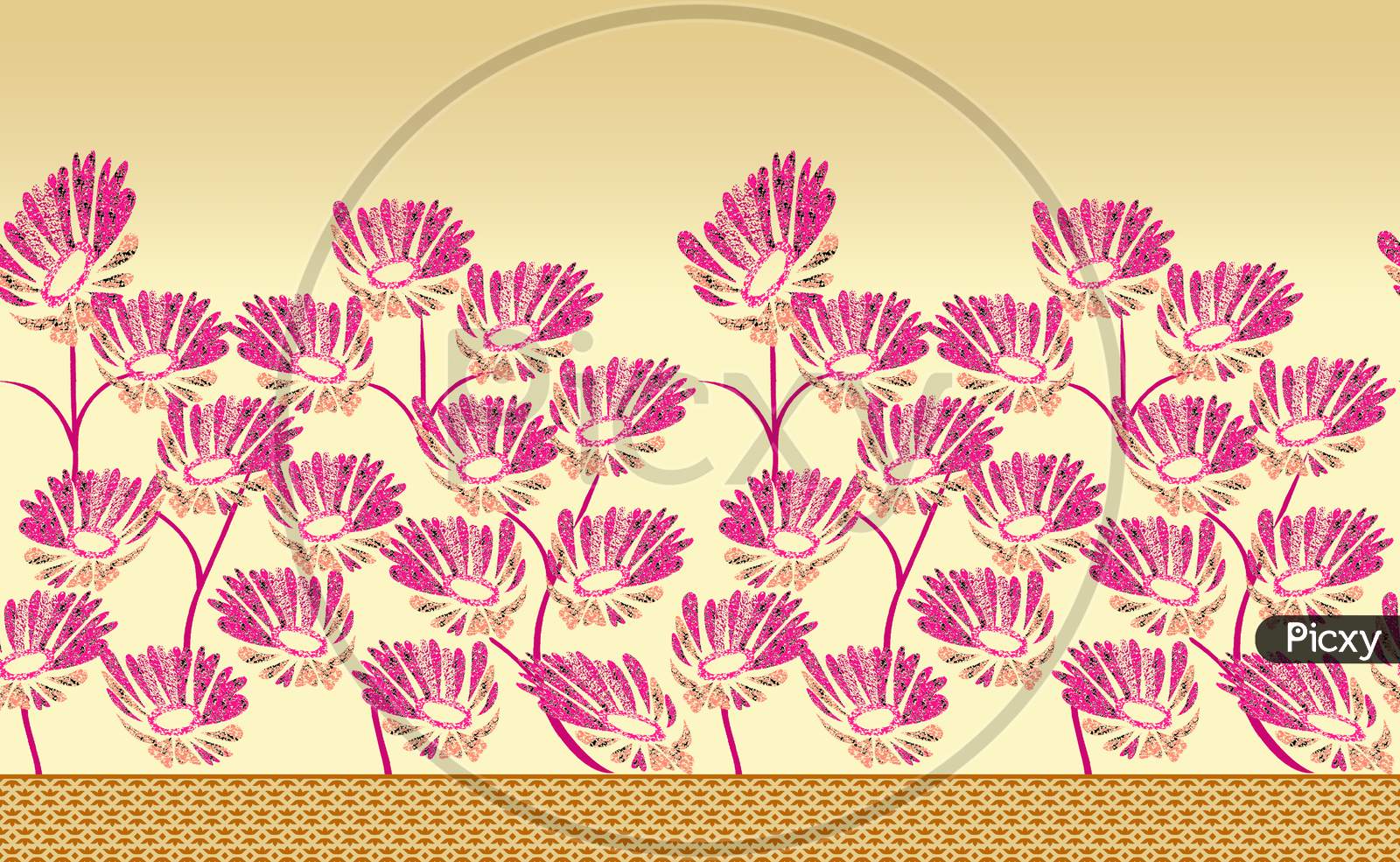 Textile Indian Floral Border Design Background