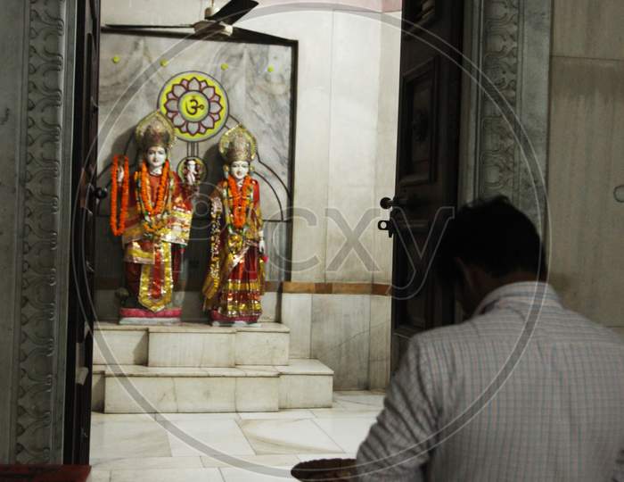A Devotee at Kashi vishwanath temple in varanasi