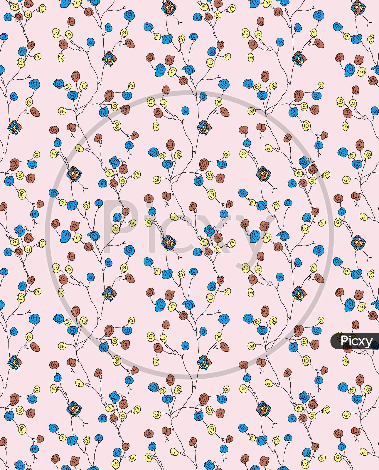 Seamless Colorful Floral Design Pattern