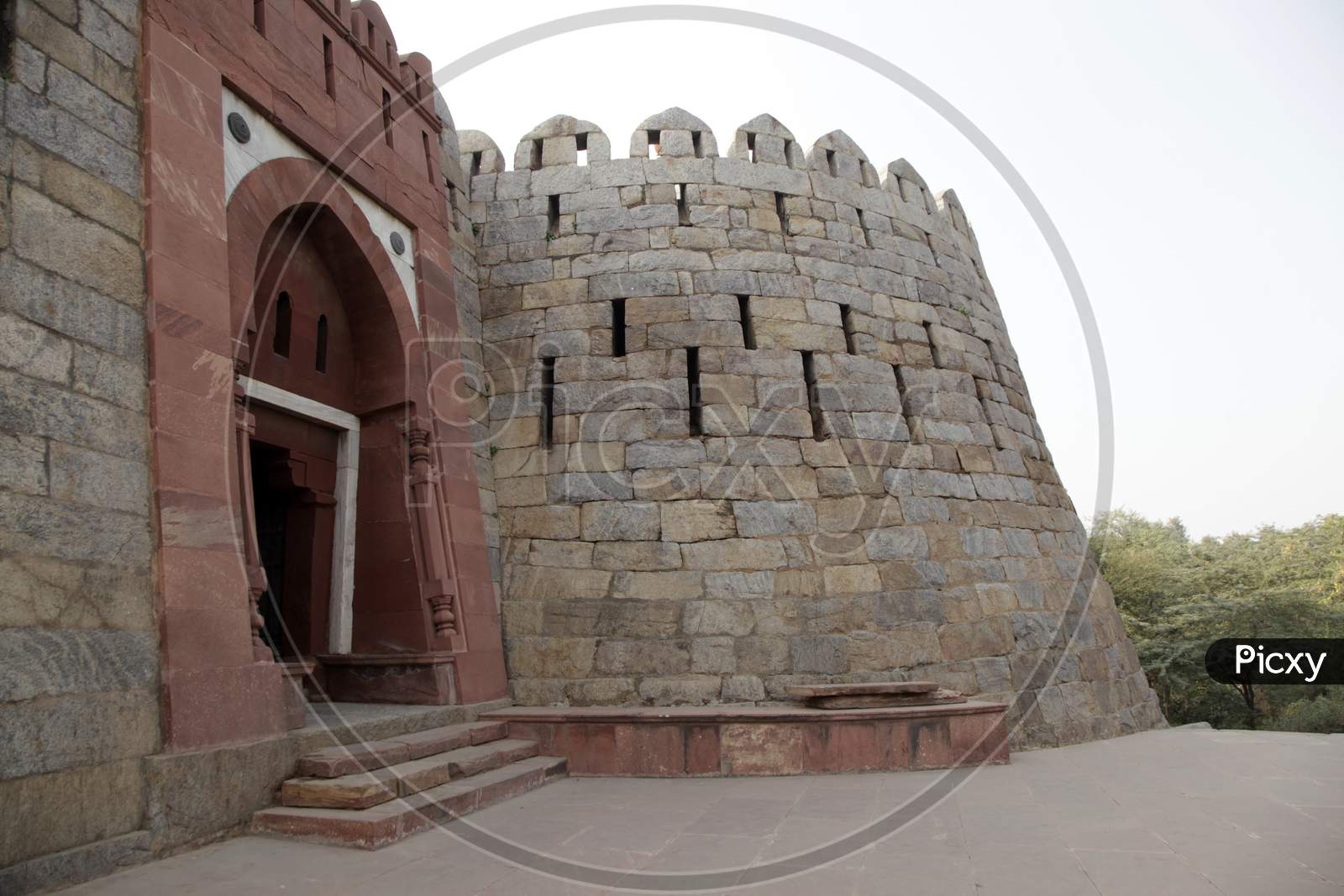 The entrance of Tughlakabad Fort in New Delhi