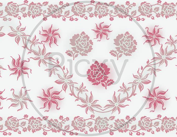Bold Flower Stripe Pattern Background