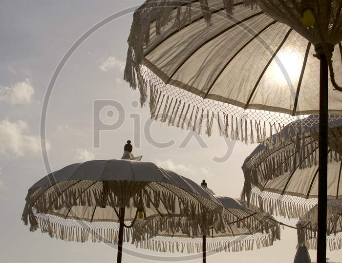 White Balinese Sun Umbrella