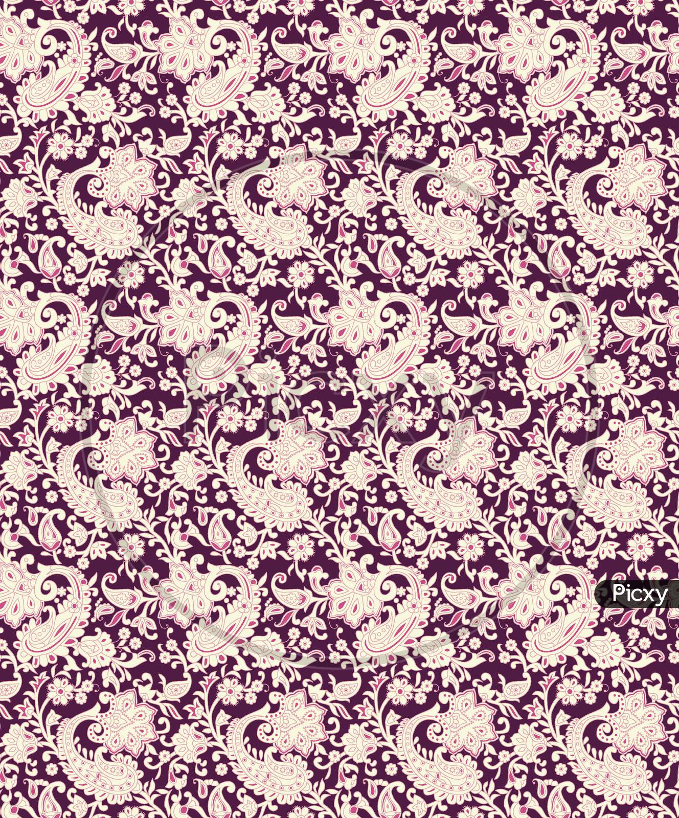 Seamless Paisley With Flower Design