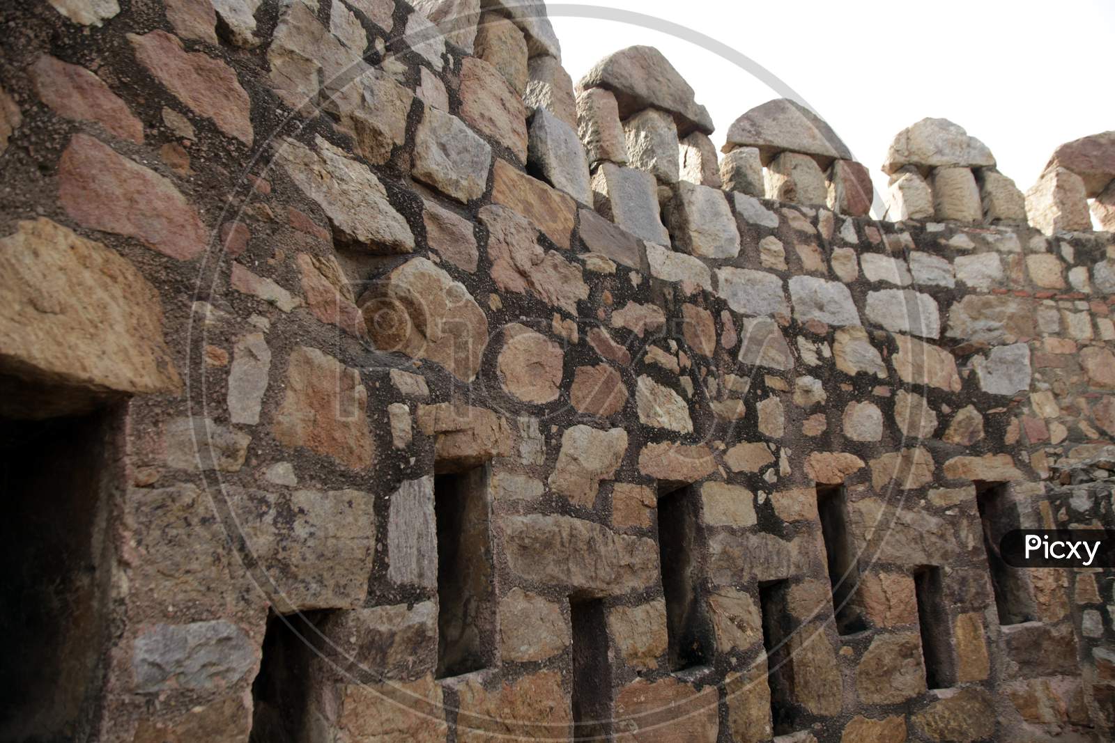 Walls in Tughlakabad Fort  in New Delhi