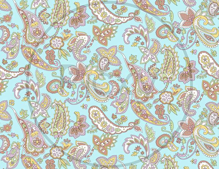 Traditional Paisley Pattern Sky Background