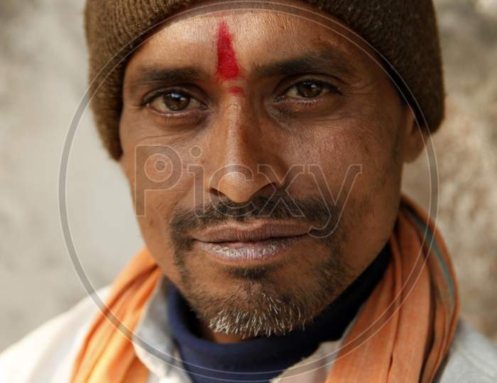 Portrait of a Middle-Aged Indian Man