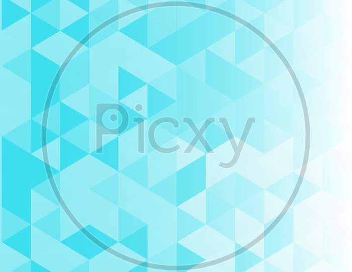 Abstract Background Of Triangles, Blue Shade. Vector Design