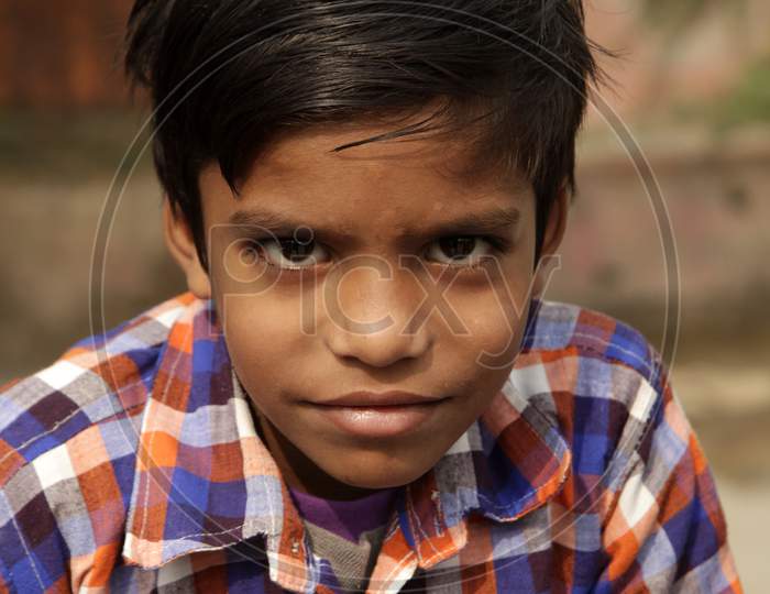 Portrait of a Young Indian Rural Kid