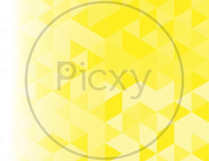 Abstract Background Of Triangles, Yellow Shade. Vector Design