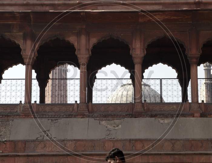 The architecture of  Jama Masjid in Delhi
