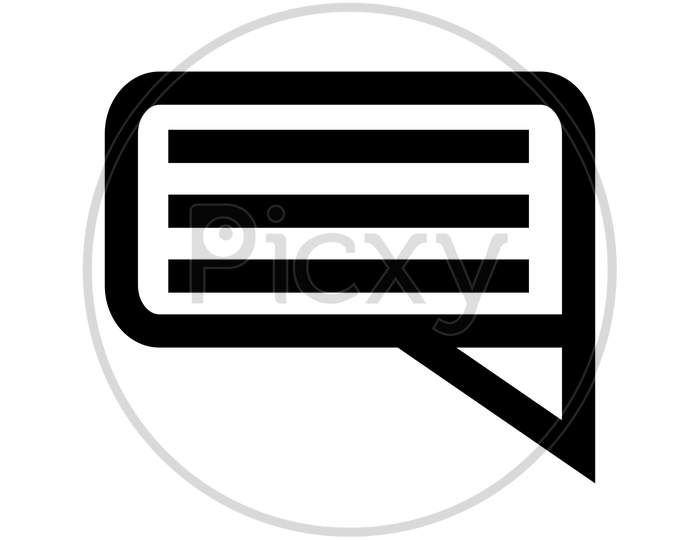 Text Message Vector Icon, Speech Bubble Symbol. Modern, Simple Flat Vector Illustration For Web Site Or Mobile App