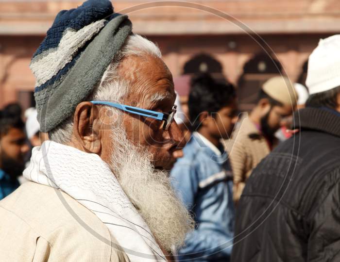 Portrait of an Old Indian Muslim Man