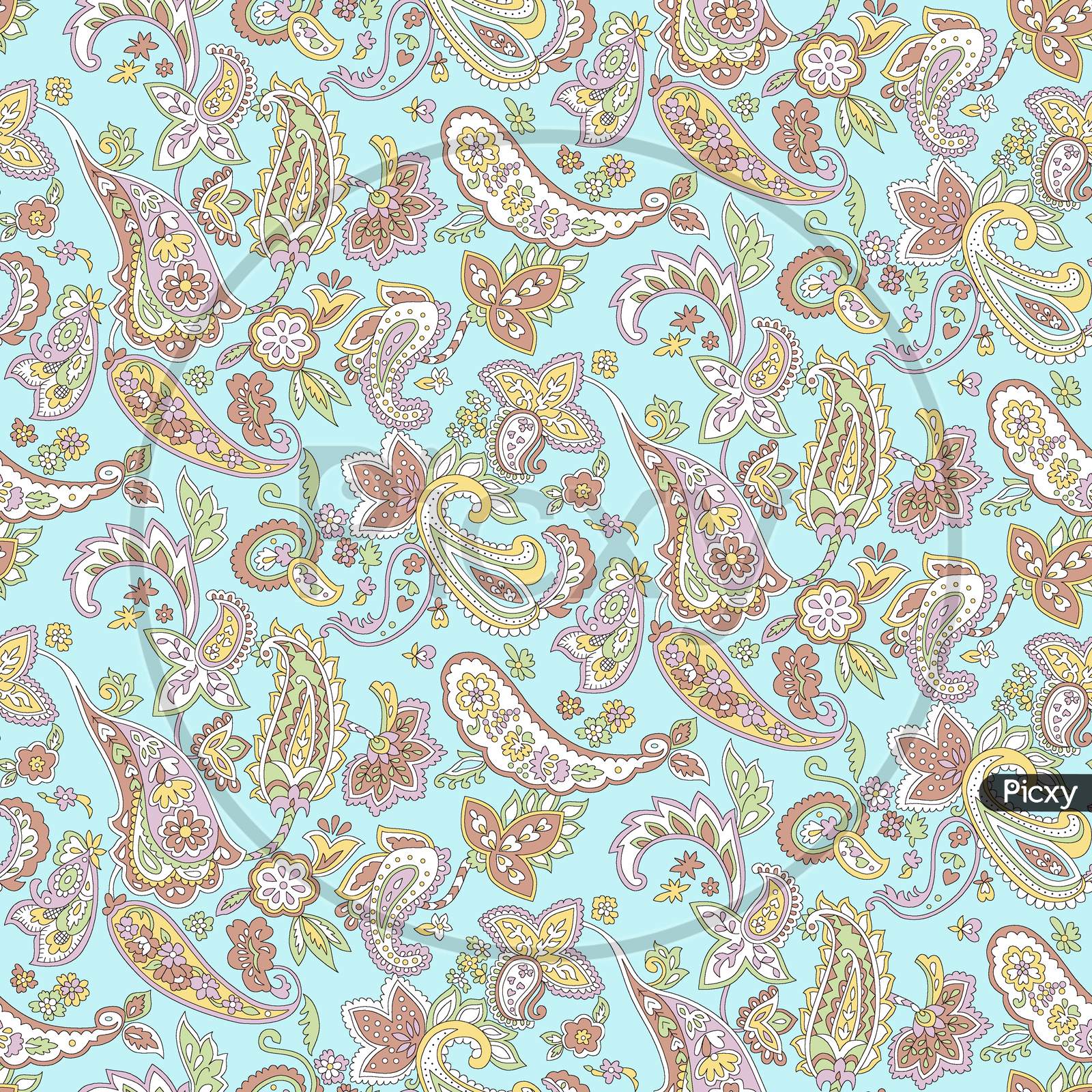 Traditional Paisley Pattern Sky Background