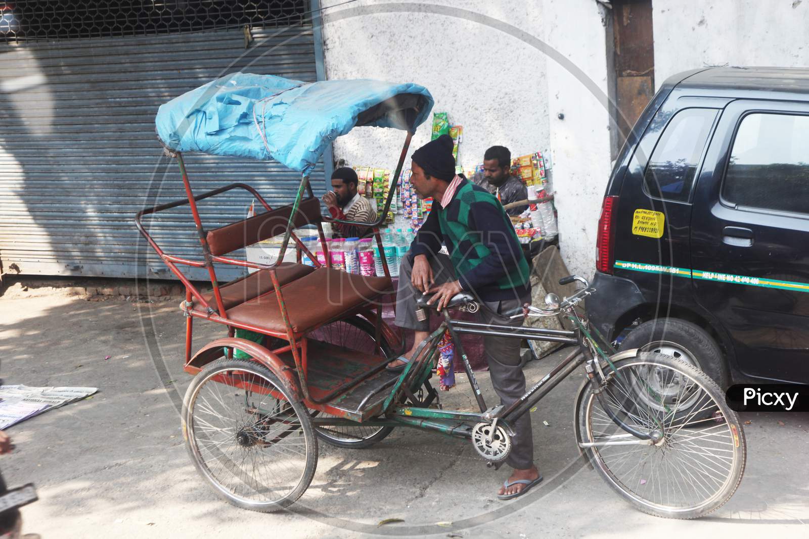 A Man with a Rickshaw