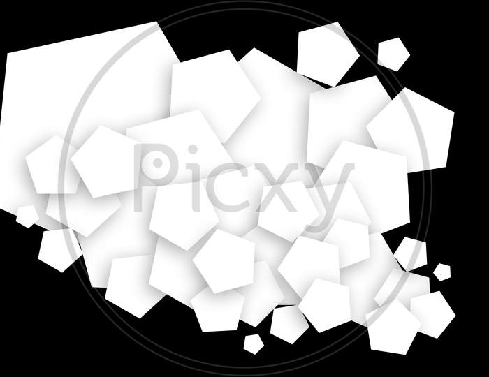 Pentagon Shape Design Soft Shadow On Black Backgrond Stock Photoabstract, At The Edge Of, Backgrounds, Black And White, Black Background