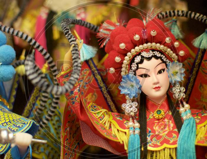 Close Up Of A Beautiful Chinese Opera Doll