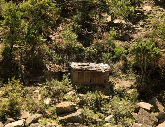 An Old House on the Mountain in Himachal Pradesh