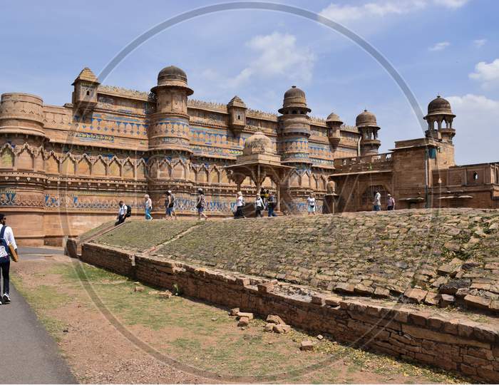Gwalior, Madhya Pradesh/India : March 15, 2020 - 'Gwalior Fort' It Is Hill Fort Near Gwalior And Described As 'The Pearl Amongst Fortresses In India' Built In 8Th Century