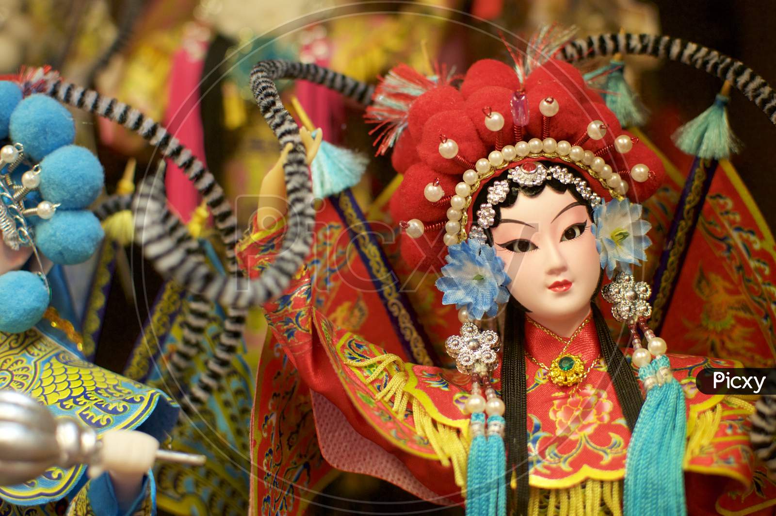 Close Up Of A Beautiful Chinese Opera Doll