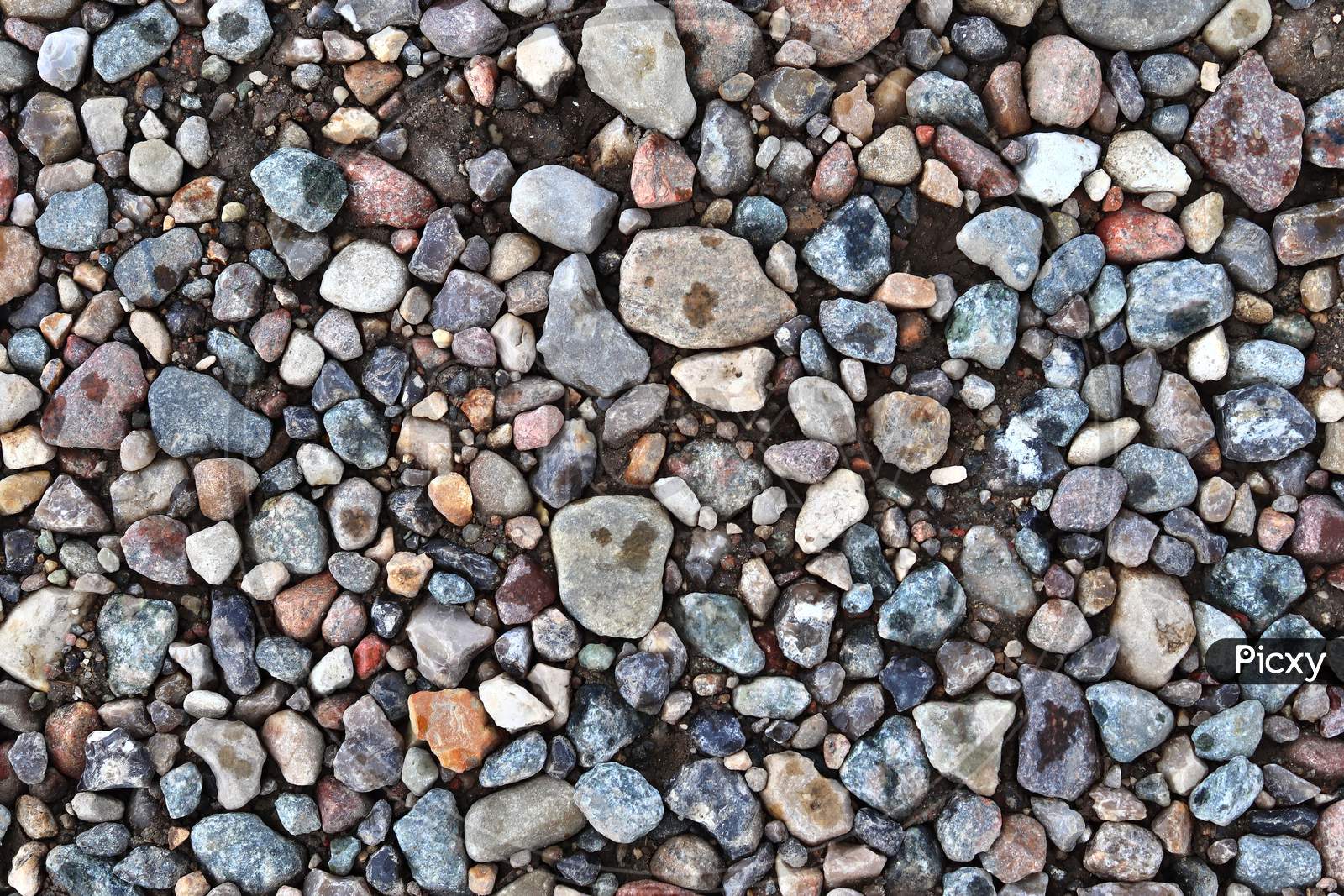 Image Of Detailed Close Up View On Pebbles And Stones On A Gravel