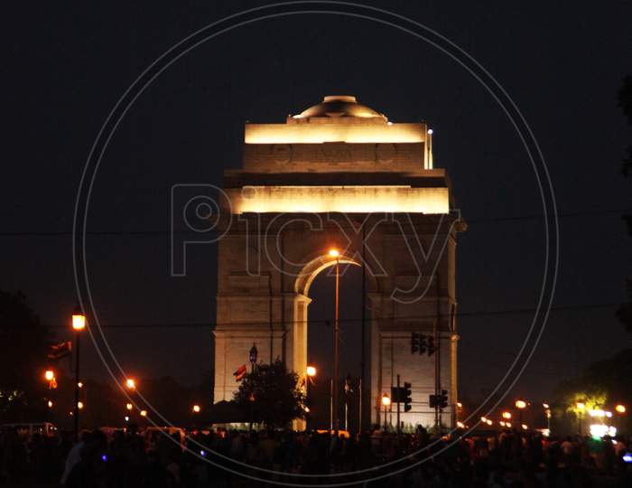 Night View of India Gate, New Delhi