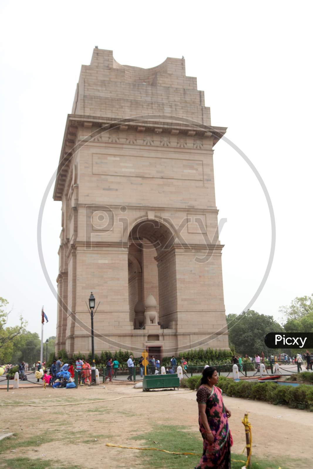 Visitors at India Gate in New Delhi