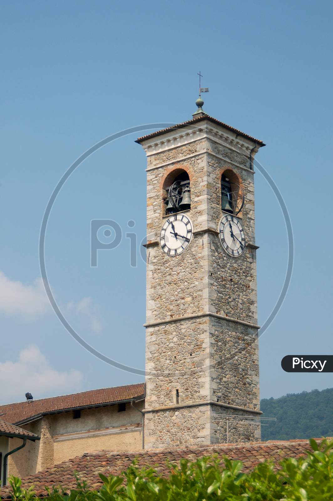 Bell Tower Of Caslano Village, Switzerland