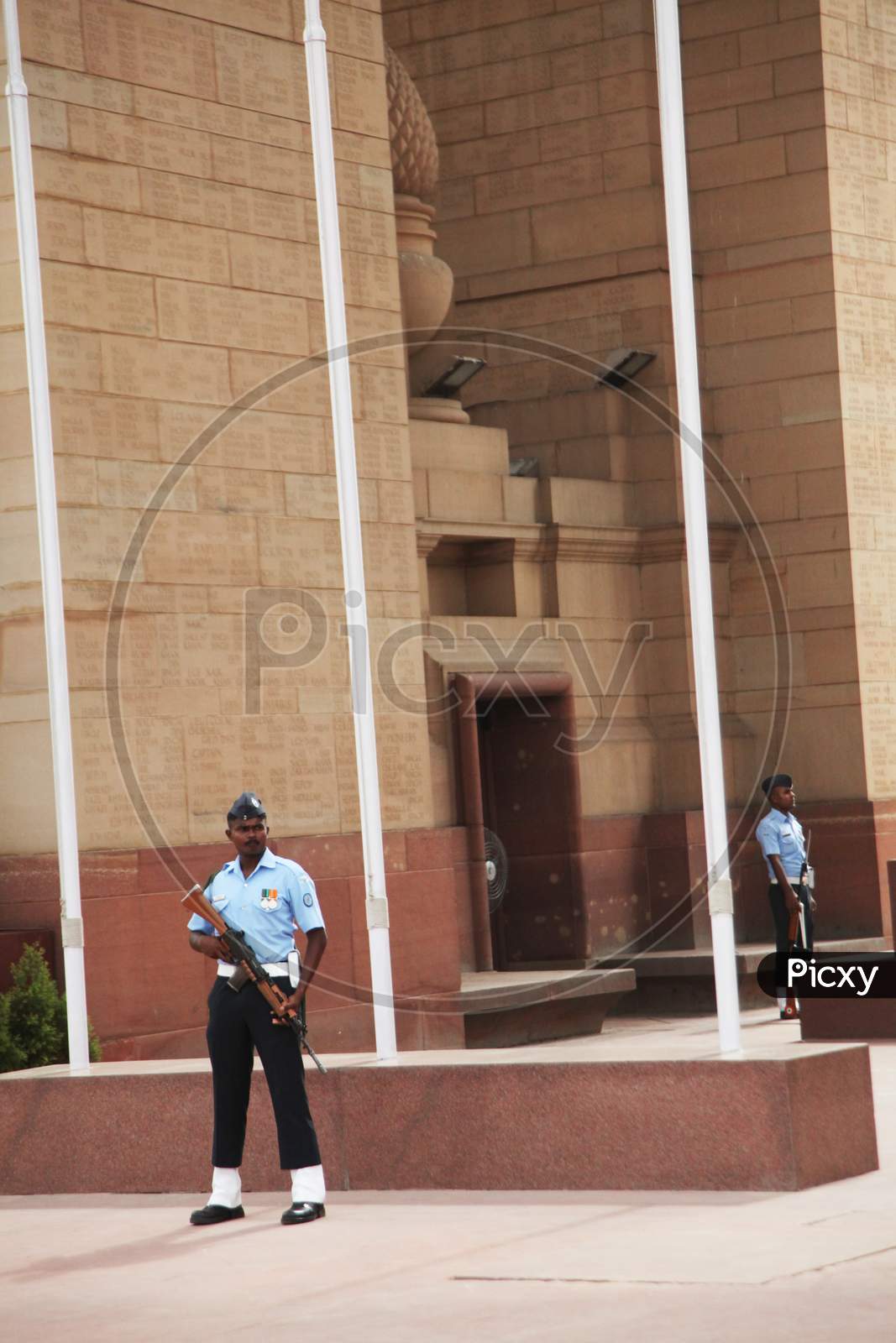 Security Officers with Gun near India Gate