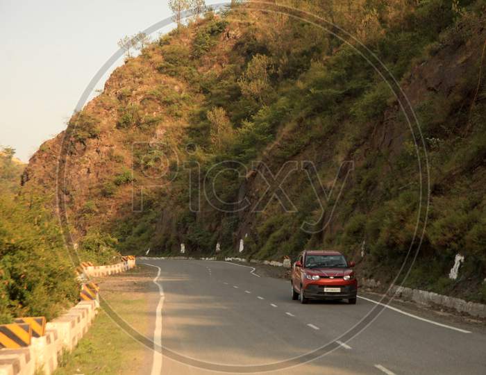 A Car moving on a Single Lane Road